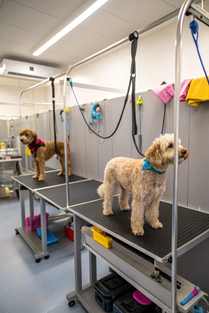 Drying Area with Safety and Efficiency Dog Grooming Salon Ideas