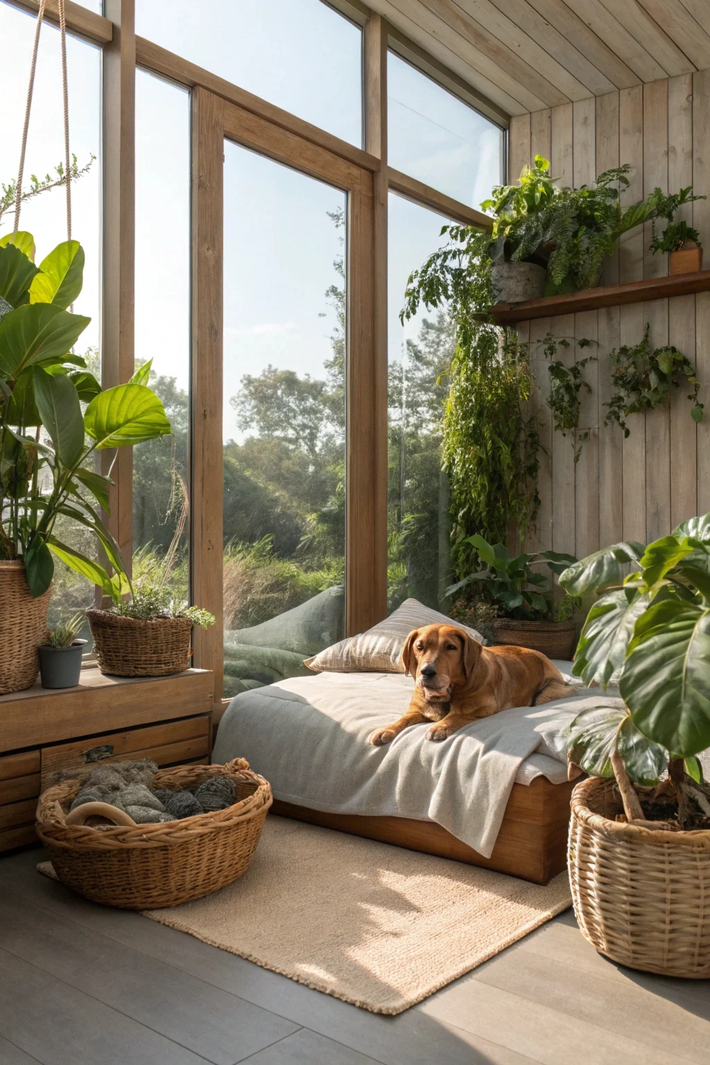 Outdoor-Inspired Dog Bedroom