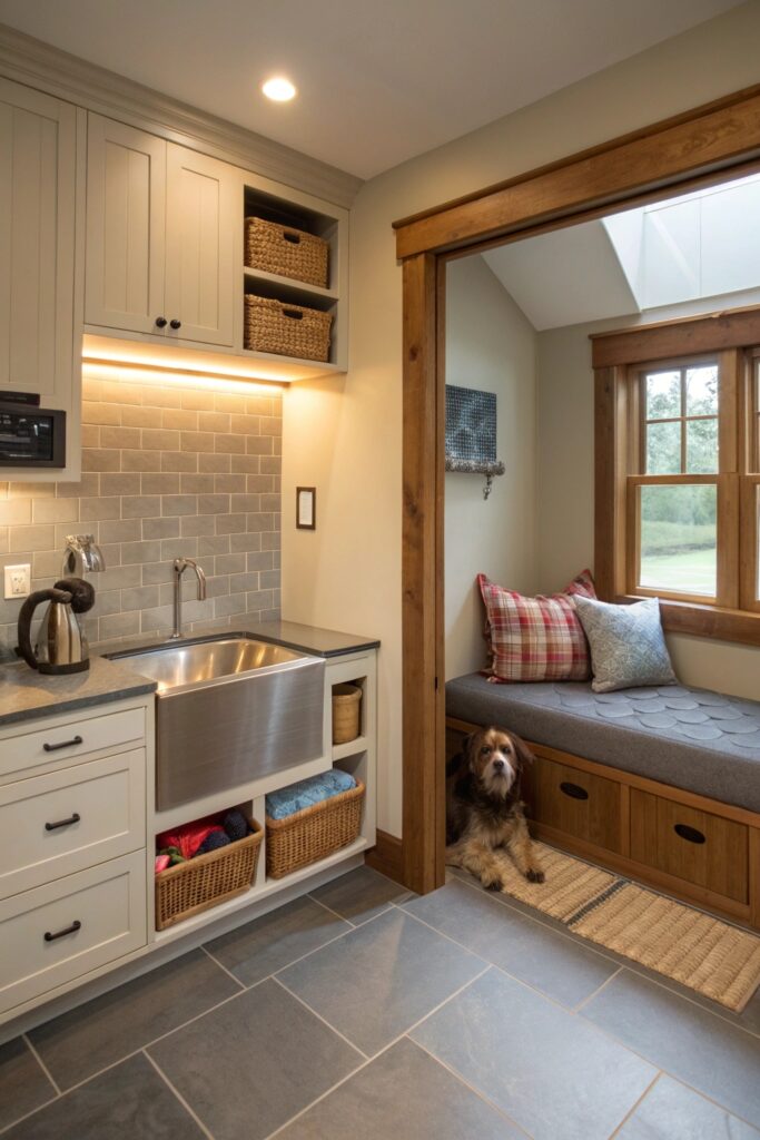 Mudroom Wash-and-Rest Dog Area