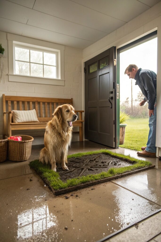 The "De-Mudding" Transition Zone in garage