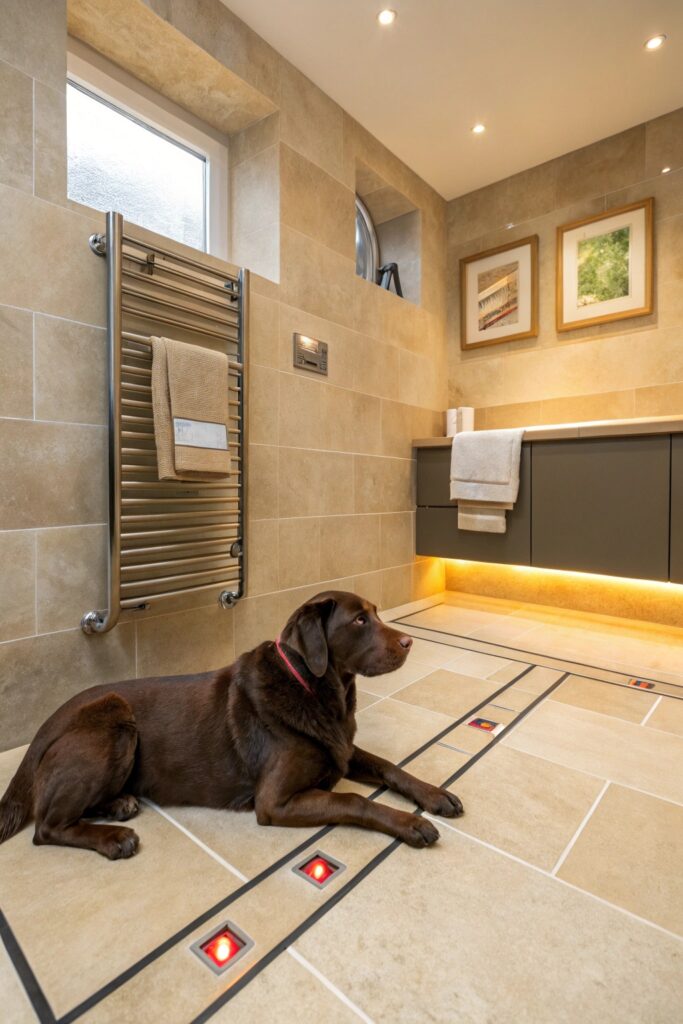 Luxury Dog Wash Station with Electric Radiant Floor Heating System