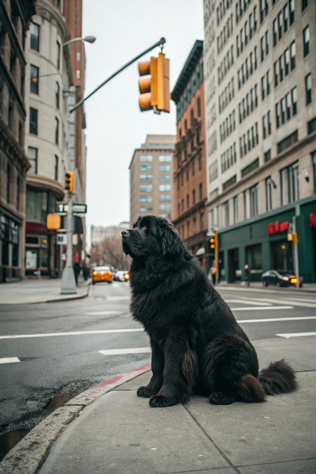 Newfoundland Dog Posing Indoors