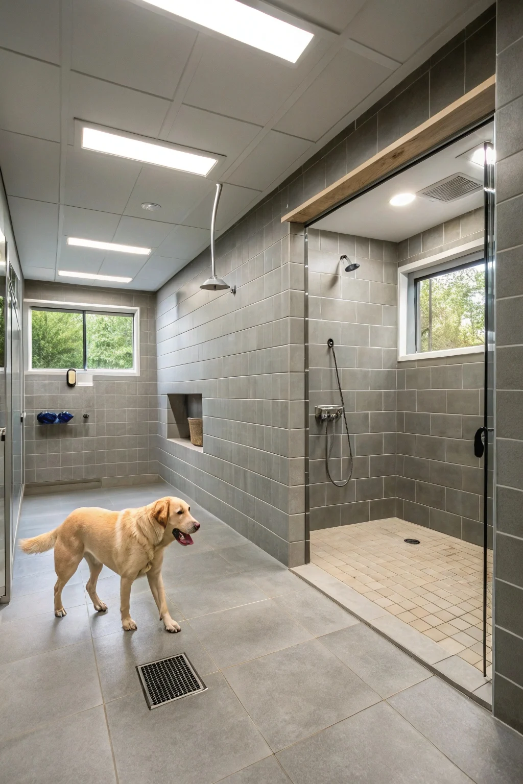 basement walk in shower station