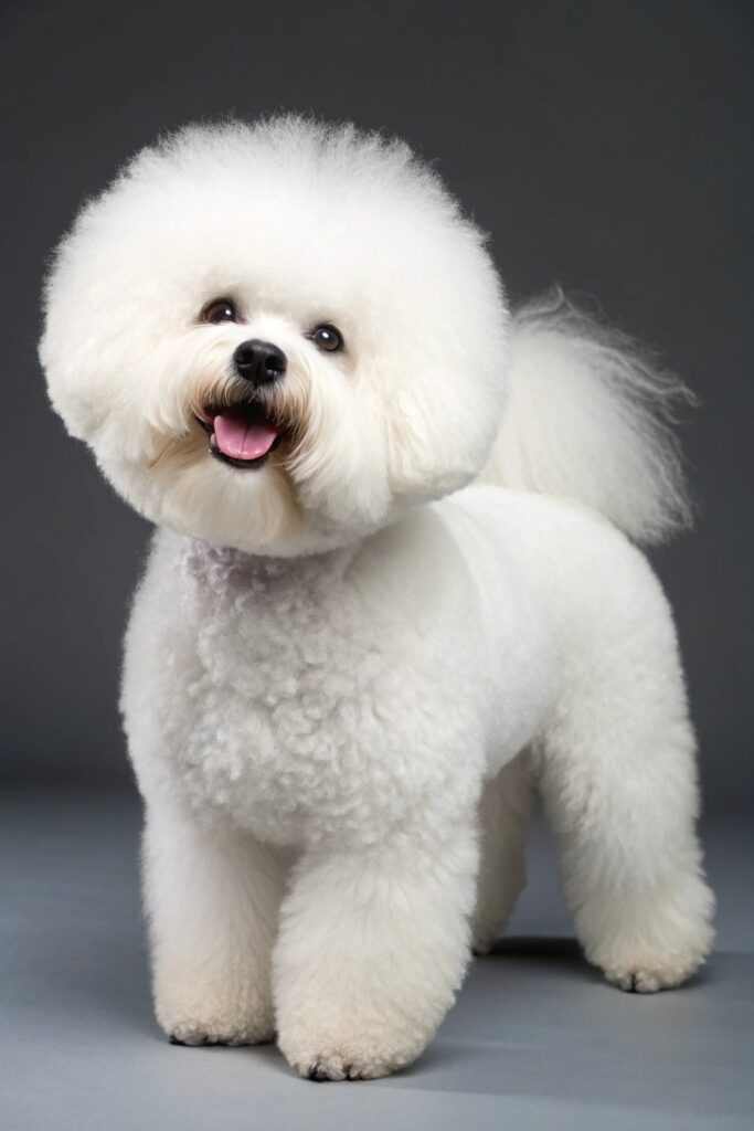 Bichon Frise - hypoallergenic fluffy white dog breed with cheerful personality for seniors