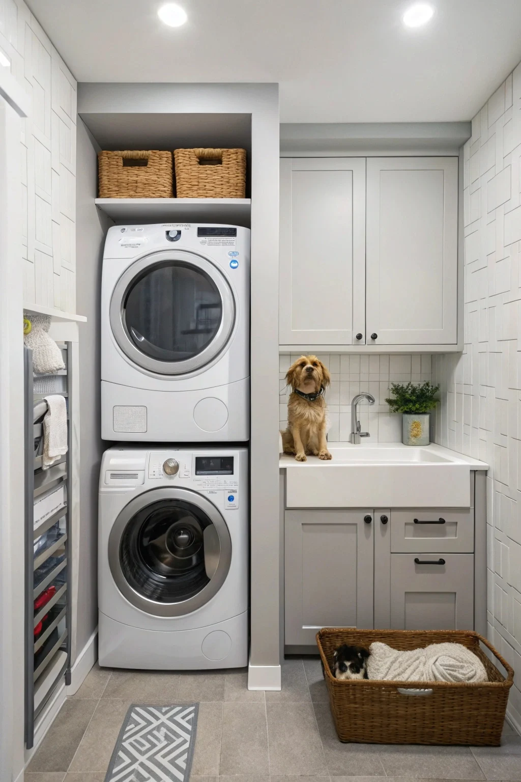 compact stacked washer integration