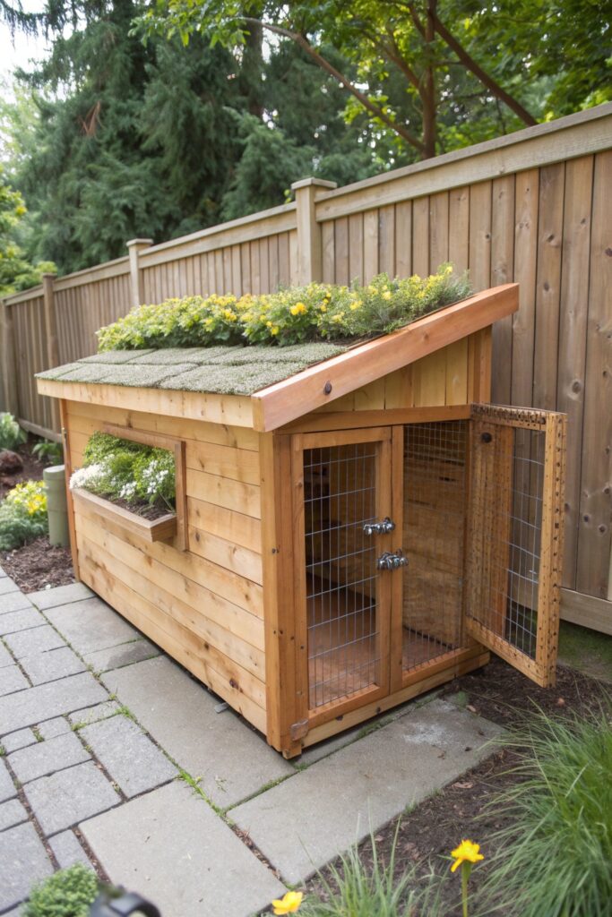 eco friendly natural wood outdoor dog kennel