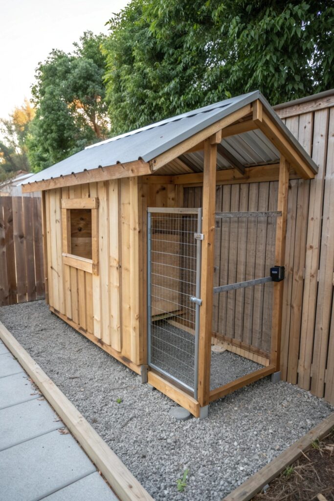 lean to kennel against a fence or wall