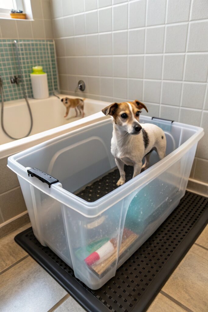 modified plastic storage bin