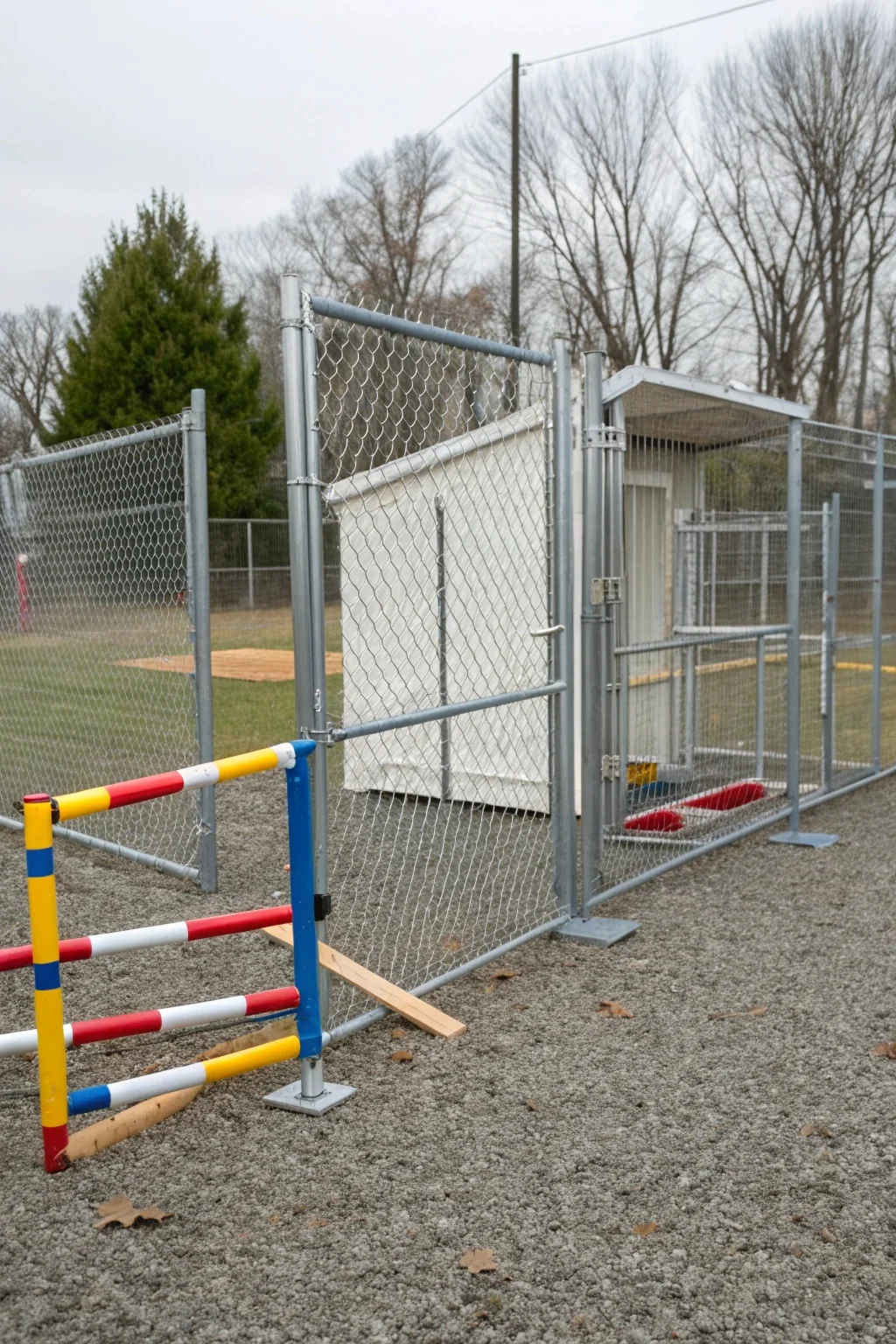 outdoor kennel with agility features
