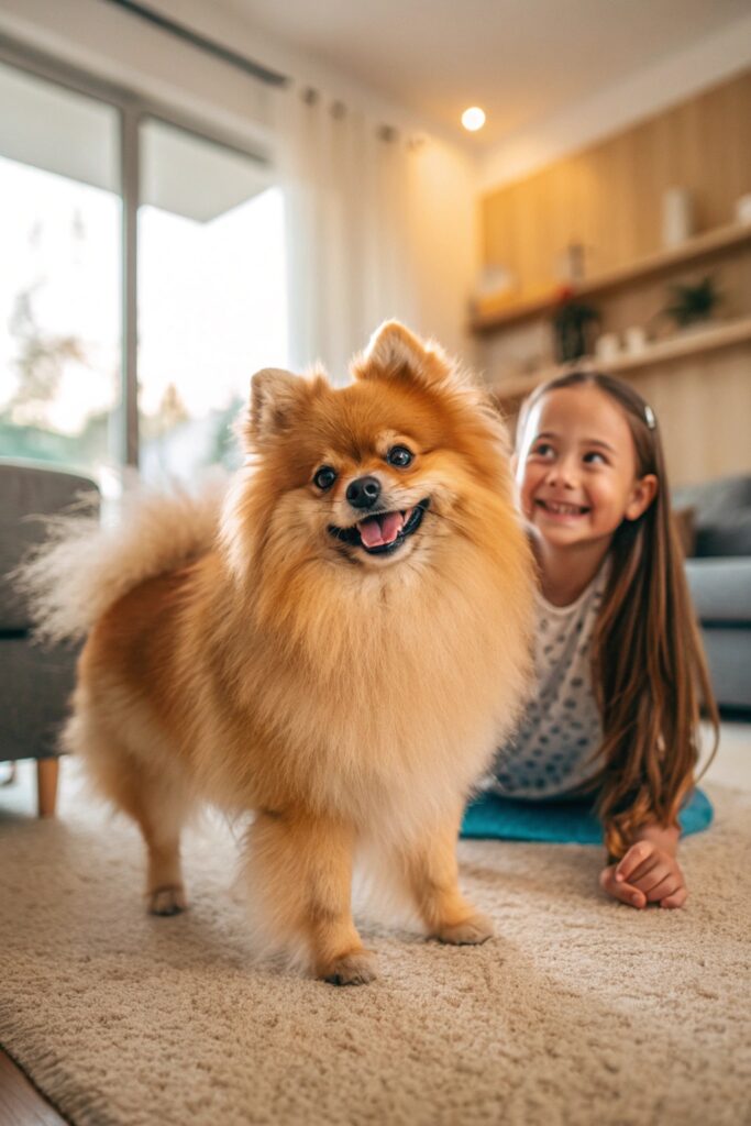 Pomeranian with older child - best puppies for kids age 8 and up