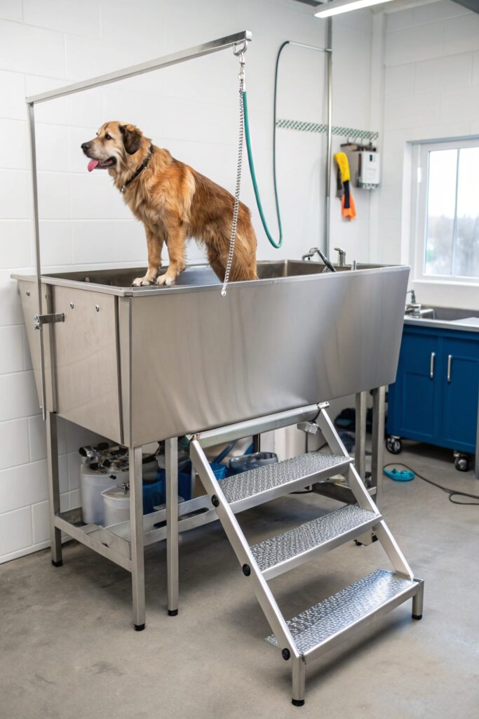 professional elevated grooming tub