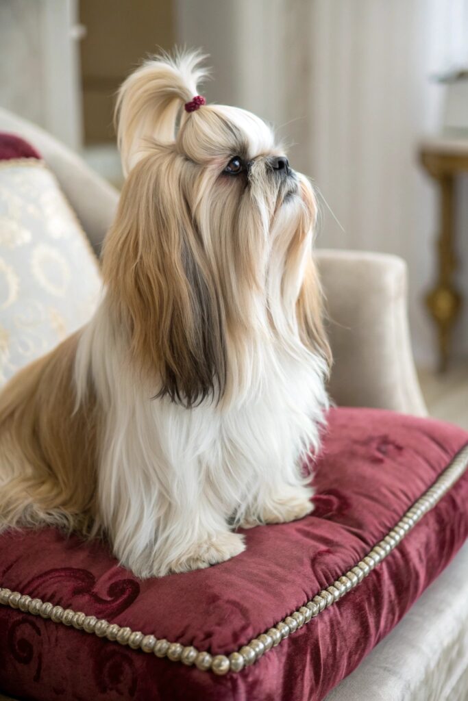 Elegant Shih Tzu portrait -best small dog breeds for kids
