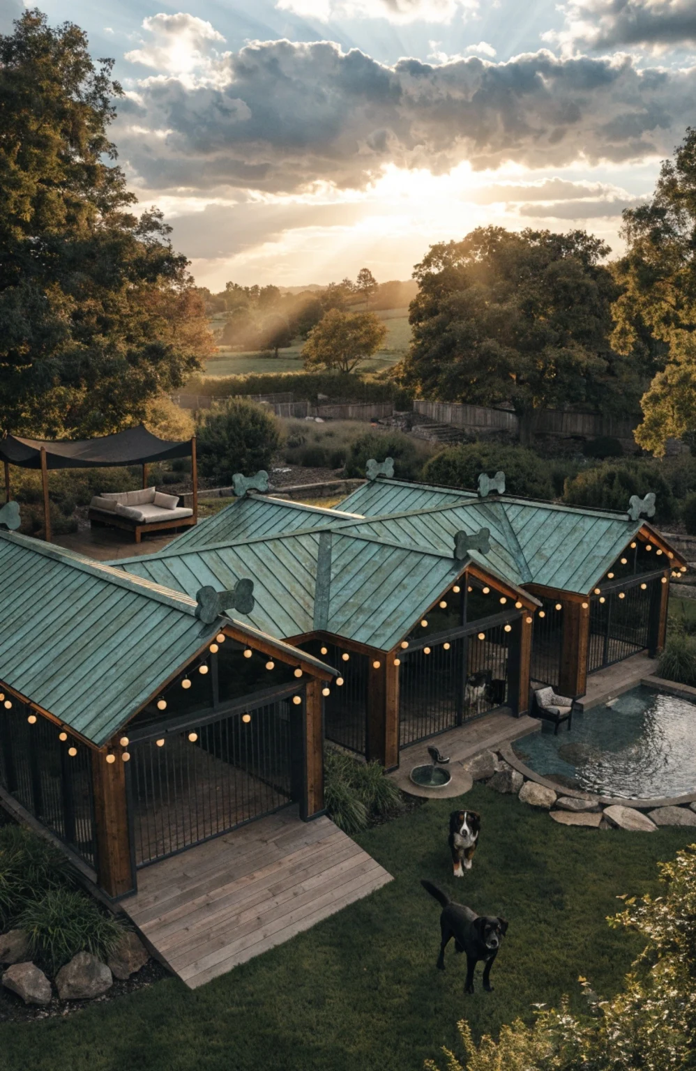 the luxury dog mansion style kennel