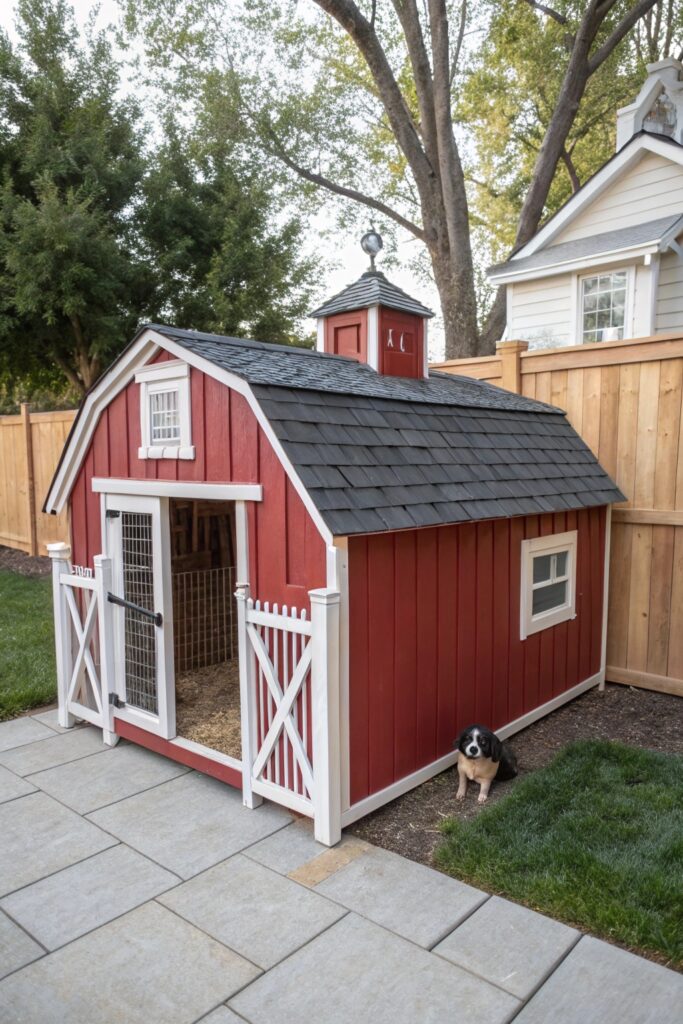 themed kennel for a dog outside