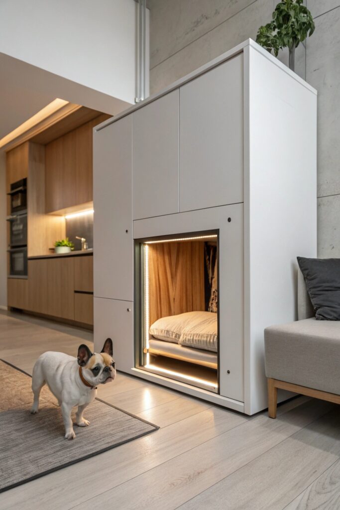 fold-down wall-mounted luxury indoor dog kennel for small spaces