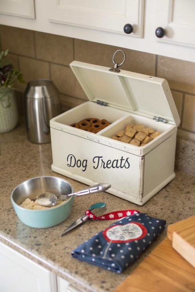 repurposed bread box treat station