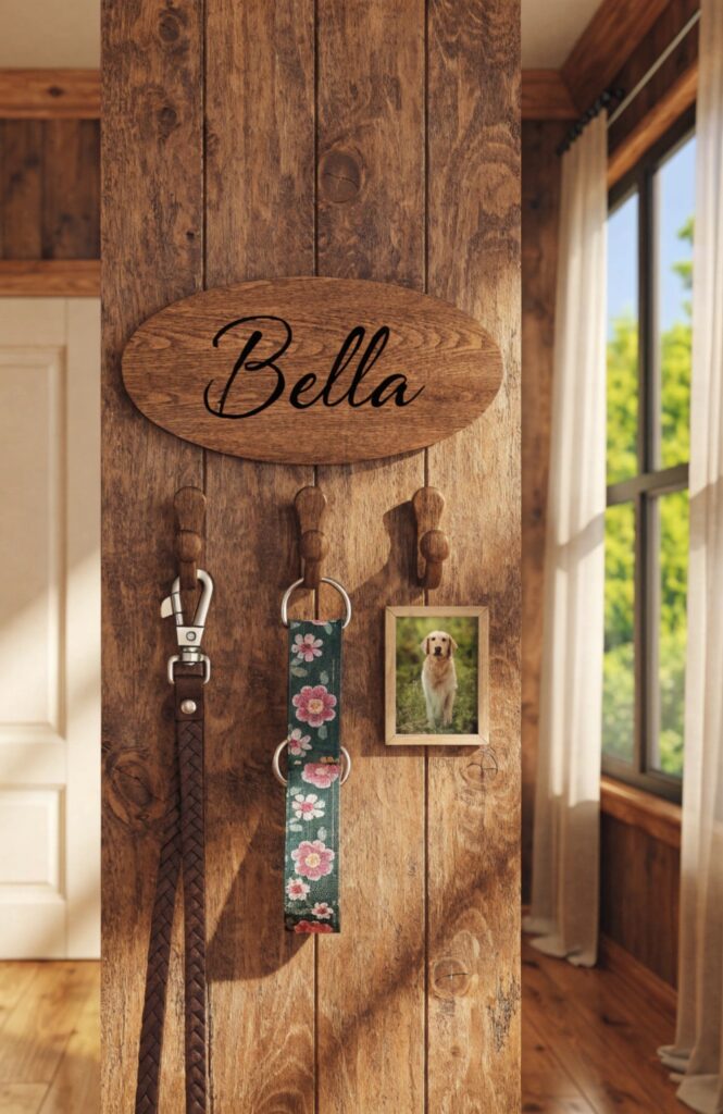 the personalized nameplate leash station