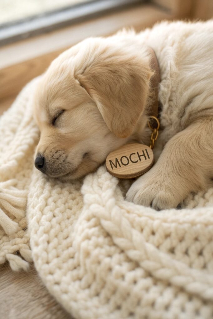 cute golden retriever puppy names sleepy cozy pup