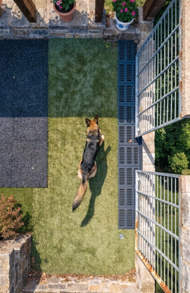combination kennel flooring zones outdoor setup