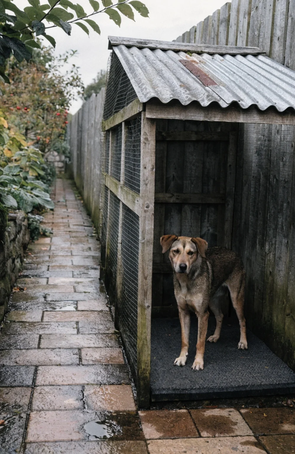 outside dog kennel diy cheap lean-to fence wall
