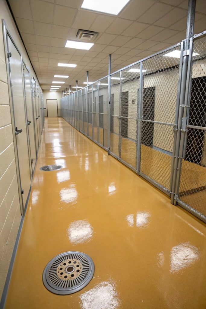 polyurea coated kennel floors for commercial dog facilities