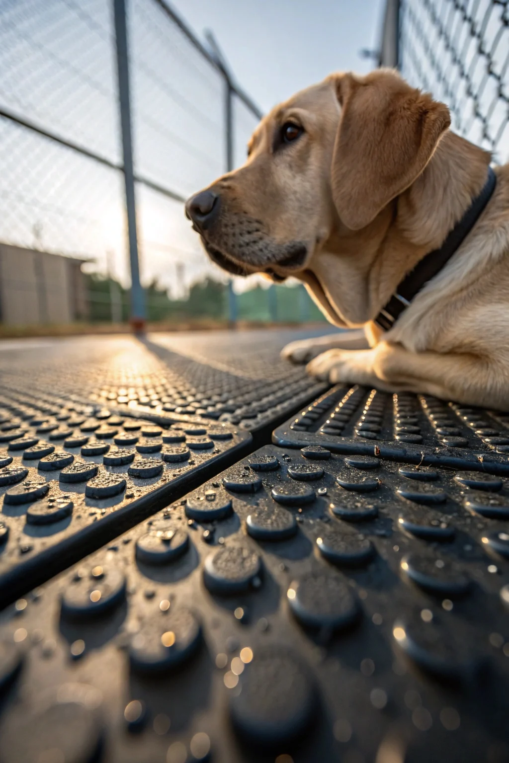 rubber mat dog kennel flooring non-slip surface detail