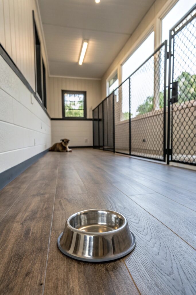 Vinyl Roll Flooring Indoor Kennel Real Interior Photo