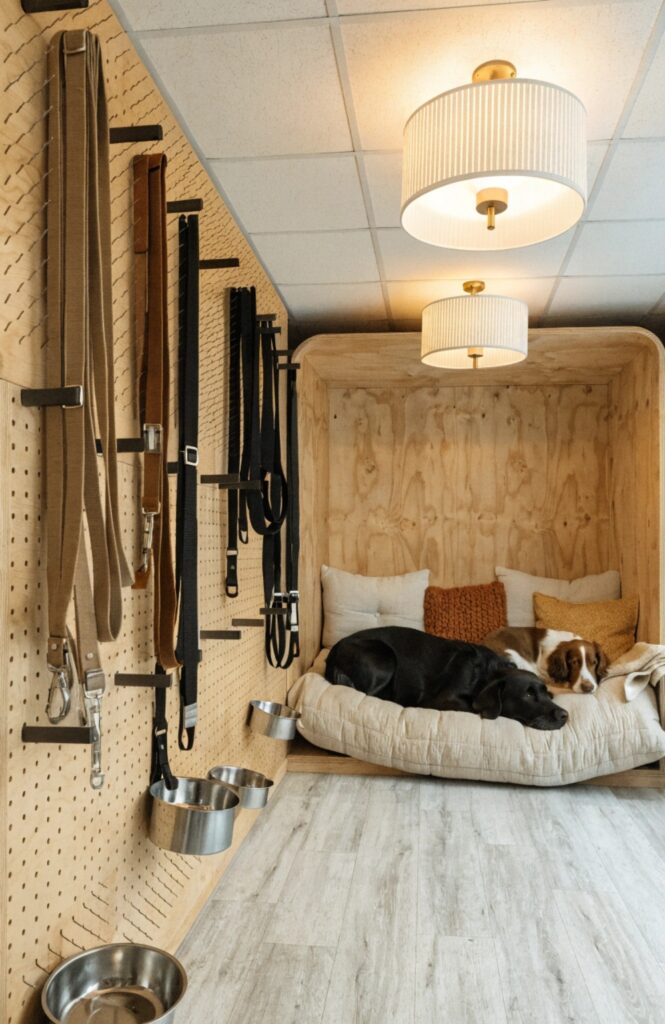 dedicated indoor dog kennel room full realistic setup