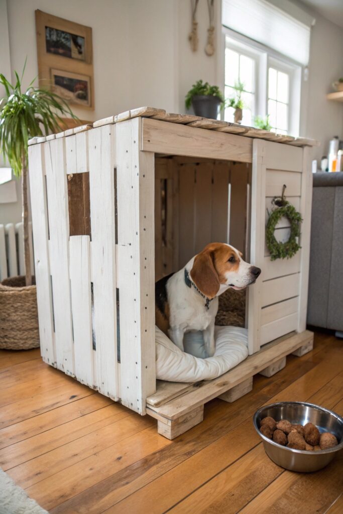 budget indoor dog kennel diy pallet build