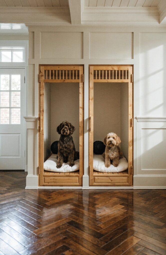 multi dog built in kennel real home side by side unit