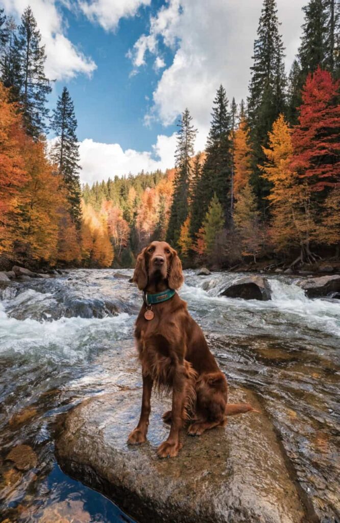 hunting dog names inspired by nature shown with name tag