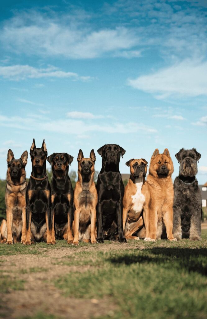 best guard dogs for women showing eight powerful protection dog breeds in a composed outdoor setting