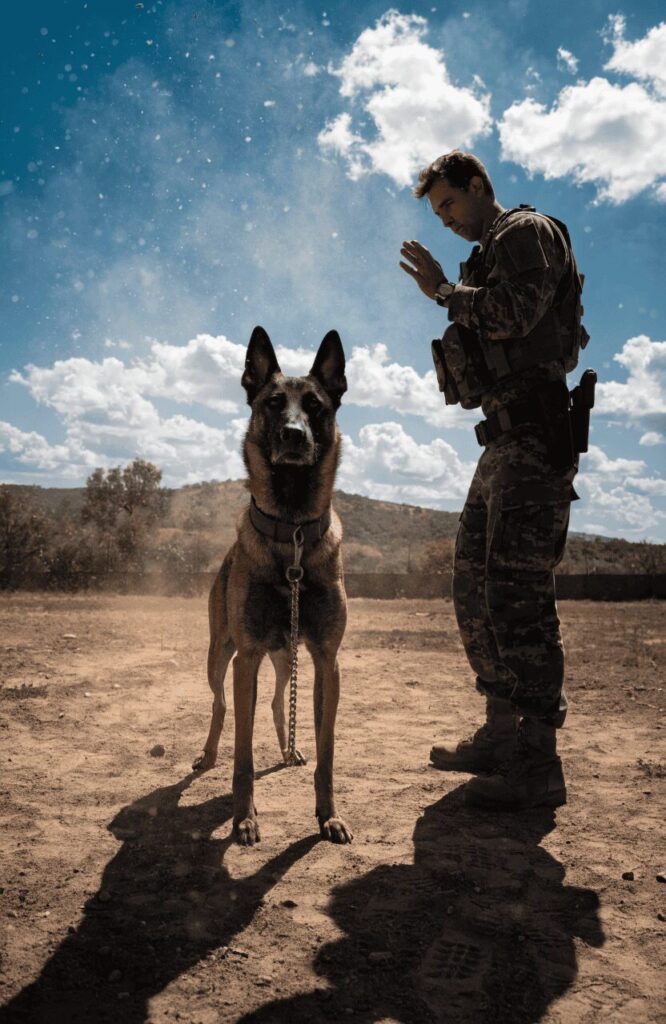 Belgian Malinois smart working rescue dog