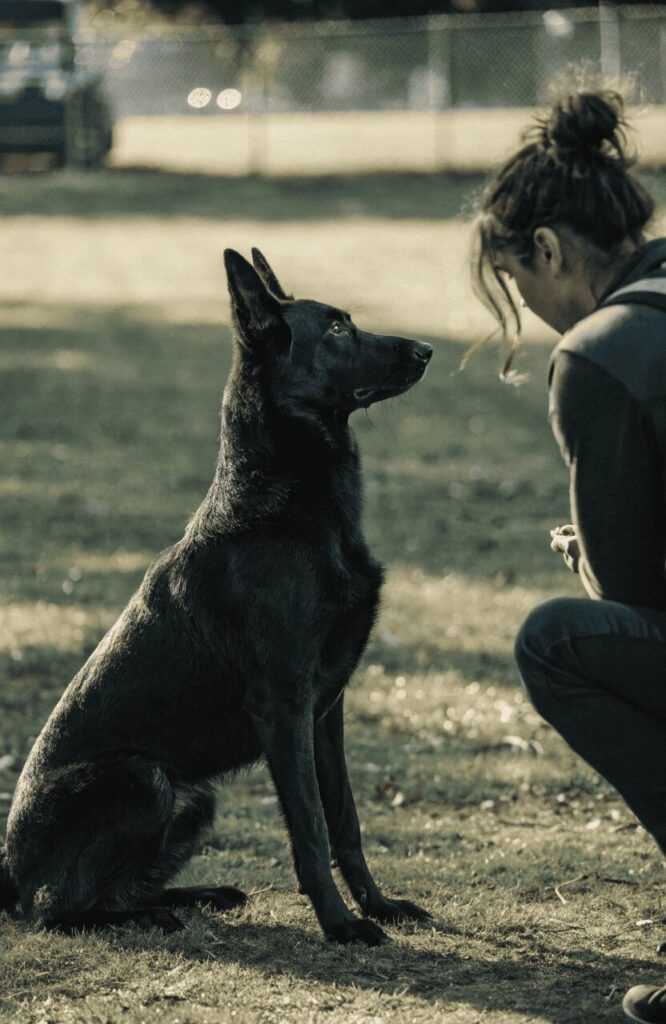 German Shepherd training intelligence focus handler eye contact