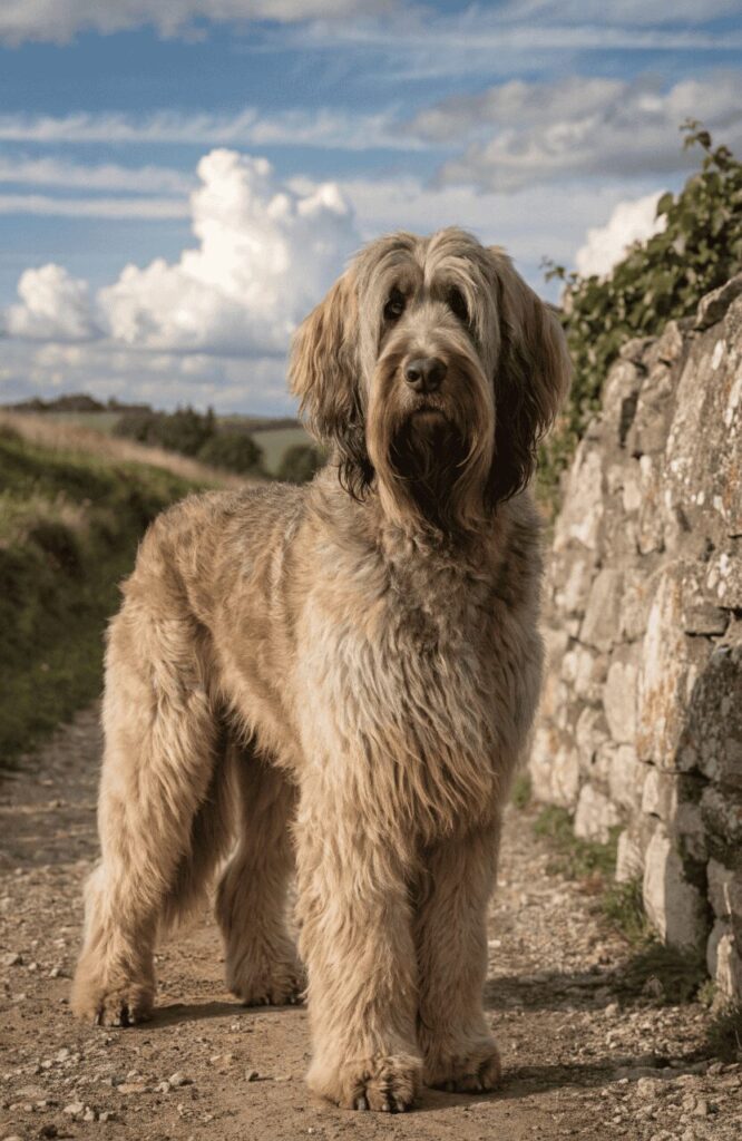 Briard large French herding dog with long wavy coat