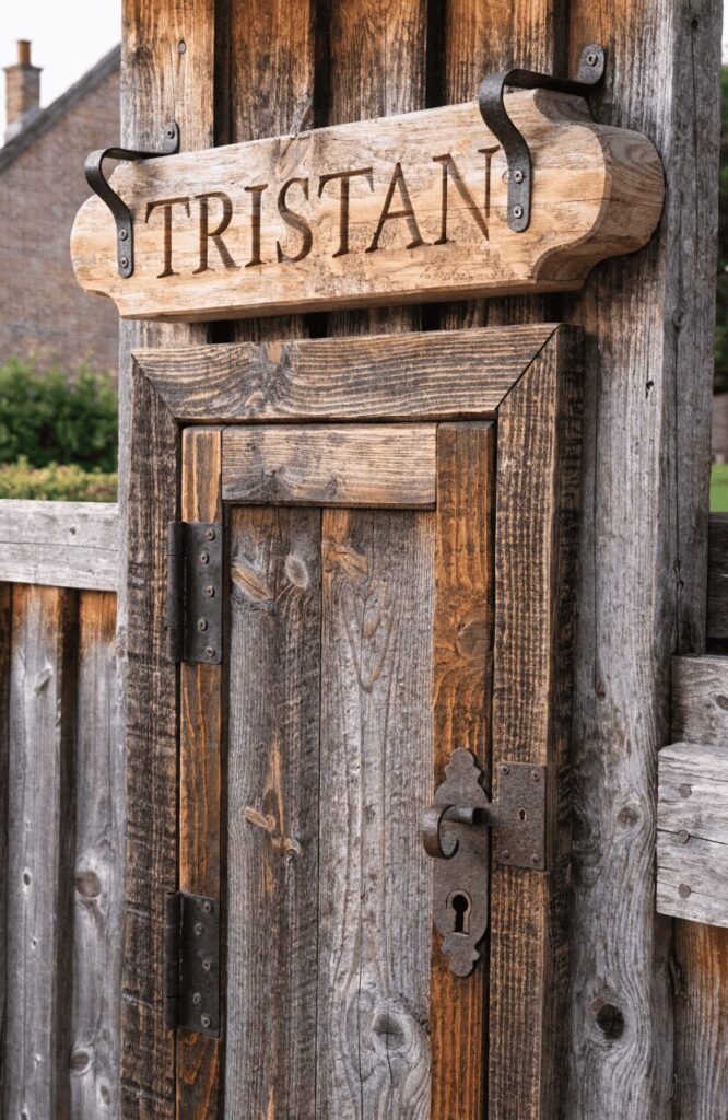 classic wooden engraved dog kennel name plate