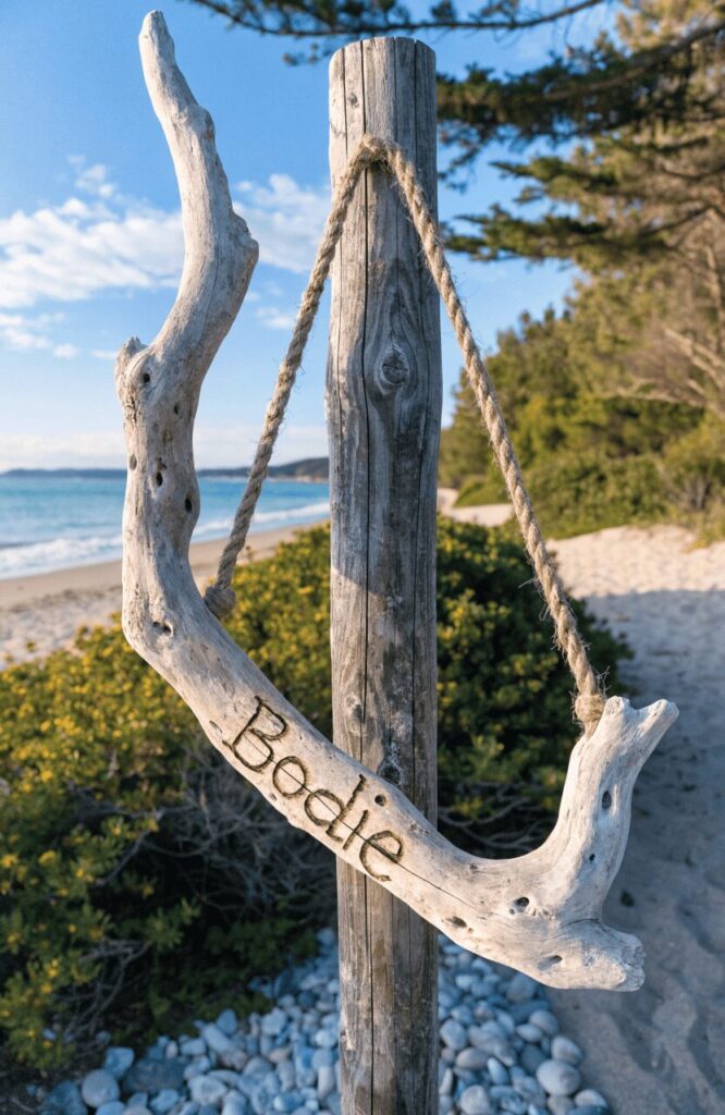 DIY rope driftwood dog kennel name signs outdoor