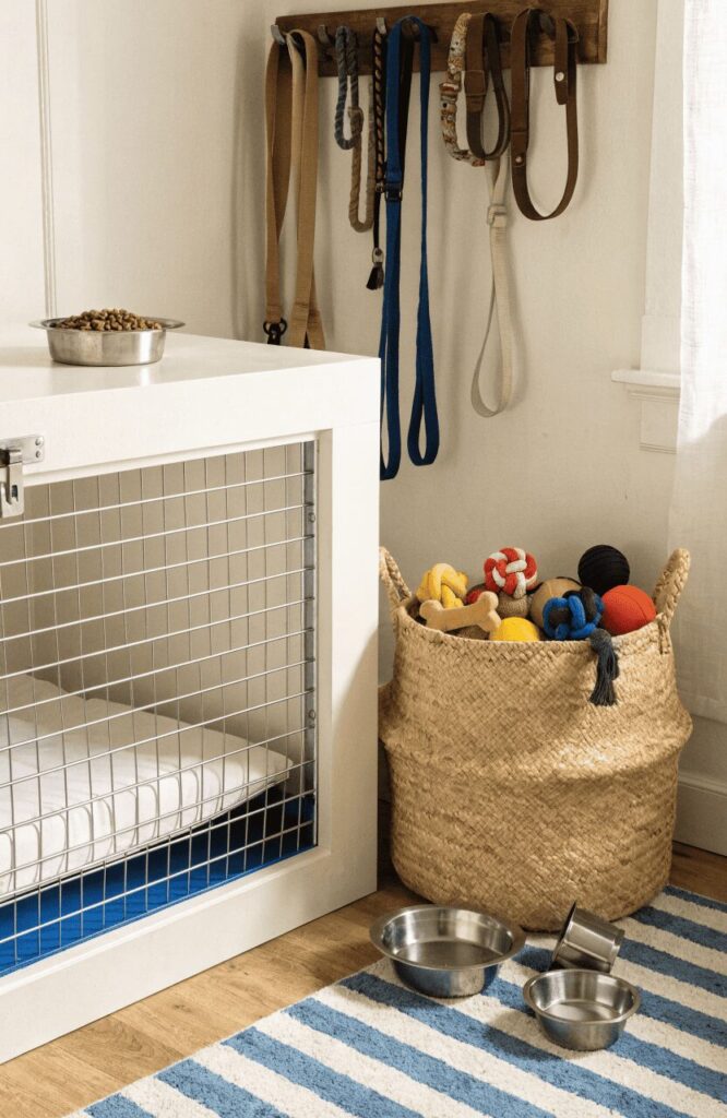 dog kennel decor storage basket real photo