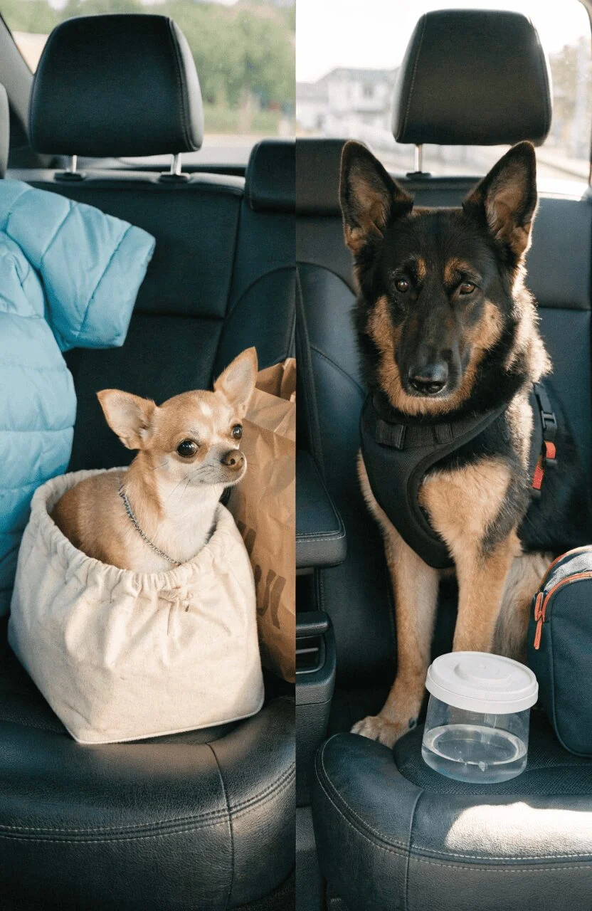 different dog breeds and sizes have different long distance travel needs