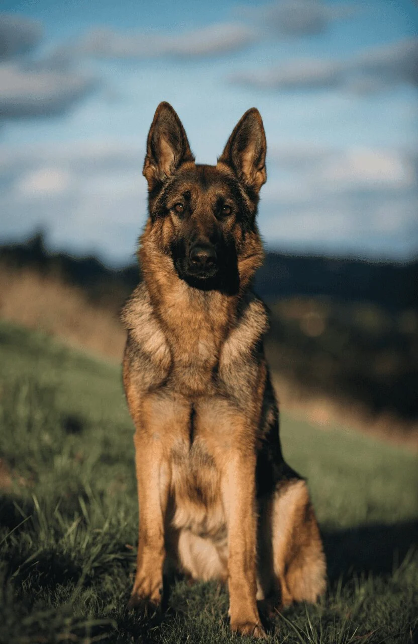 German Shepherd realistic outdoor field photo