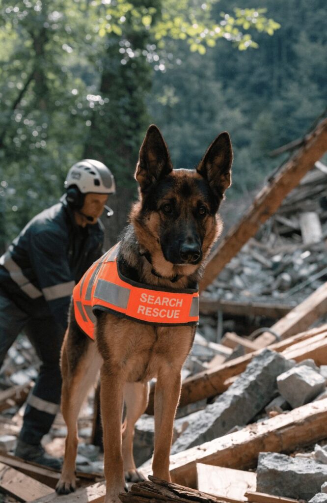 German Shepherd smart rescue dog SAR work