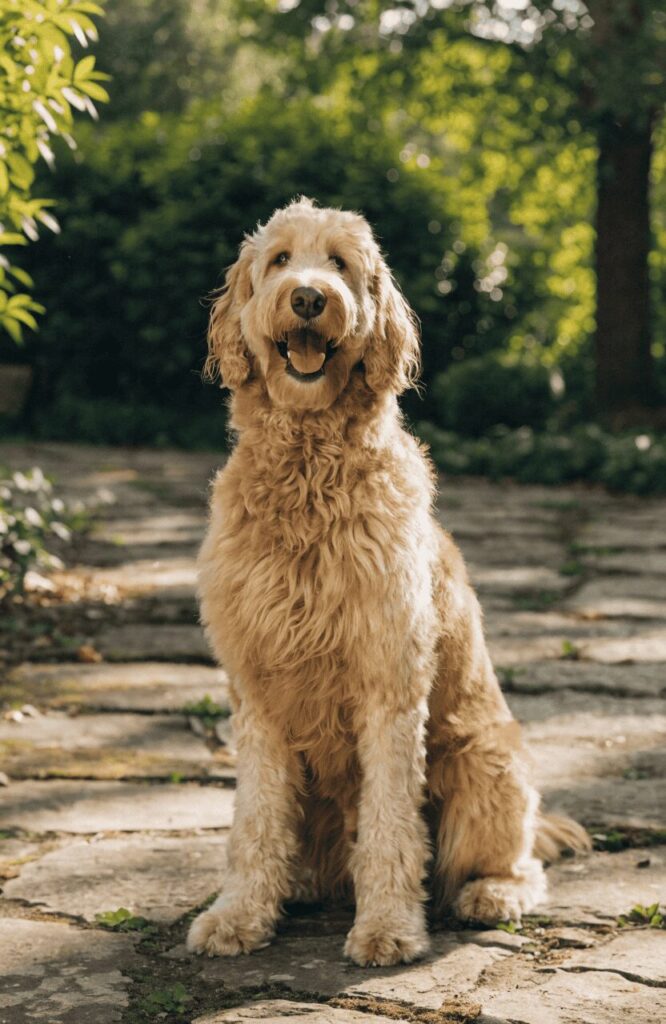 Goldendoodle golden large mixed dog photo