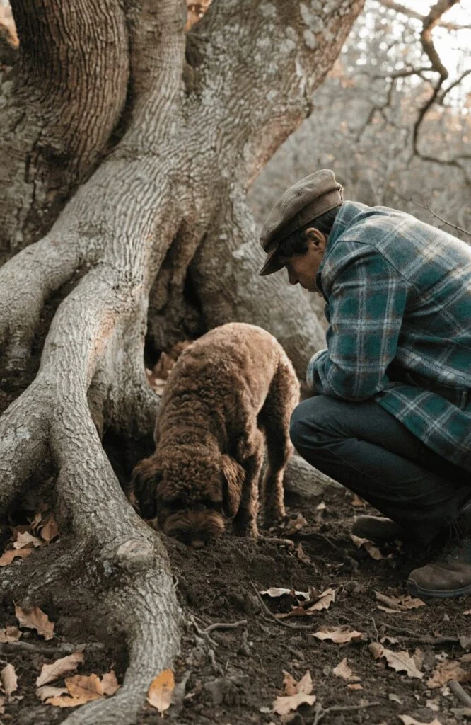 Lagotto Romagnolo chocolate curly truffle hunting