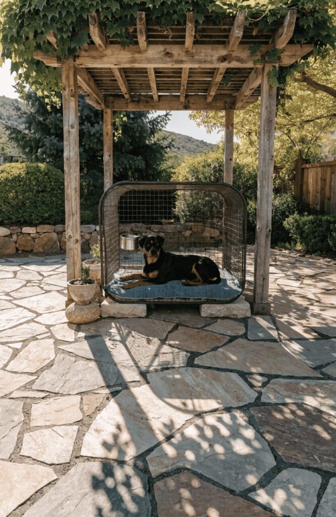 outdoor dog kennel shade pergola decor photo