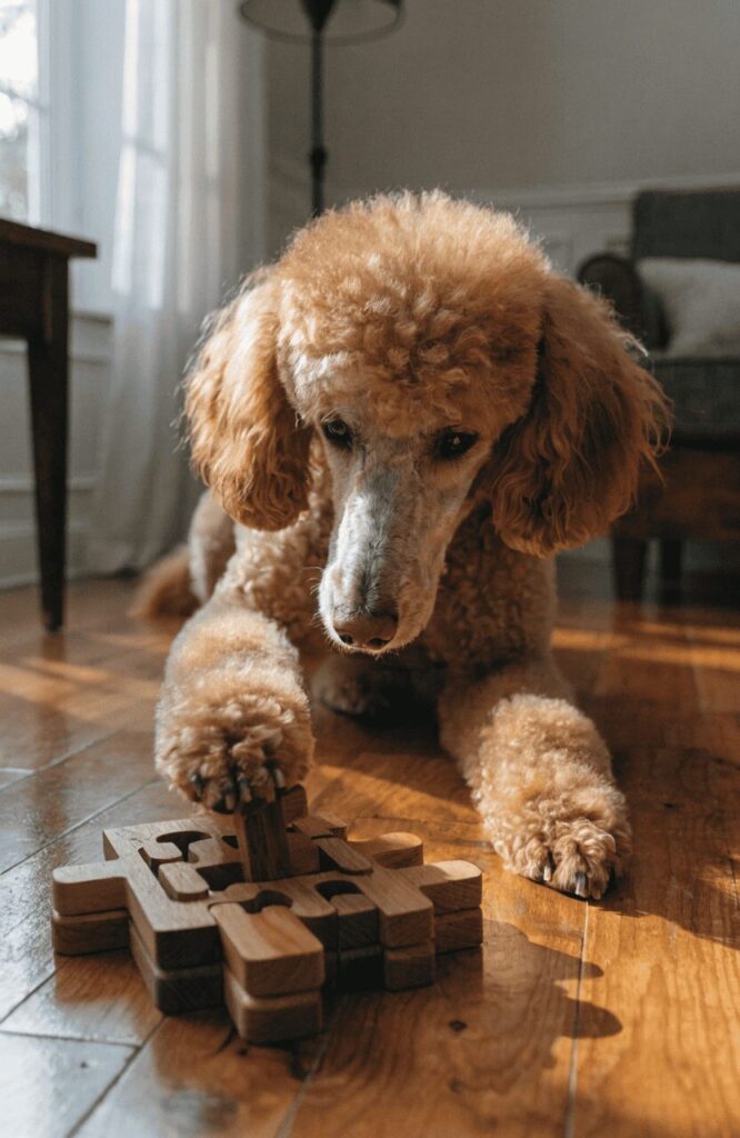 Poodle adaptive intelligence puzzle toy problem solving