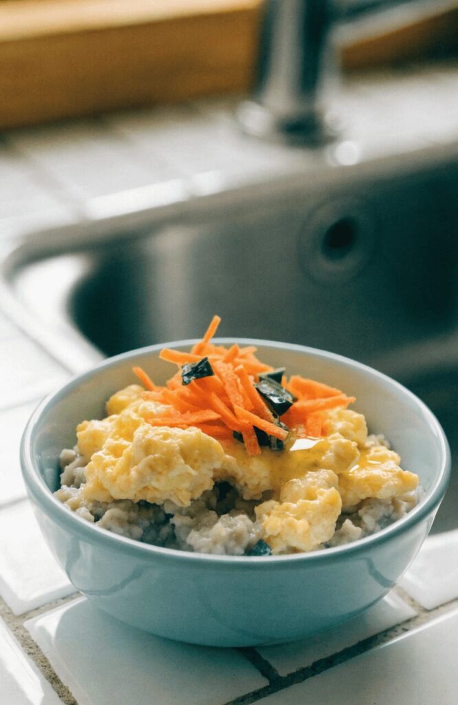 egg and oat breakfast bowl budget homemade dog food