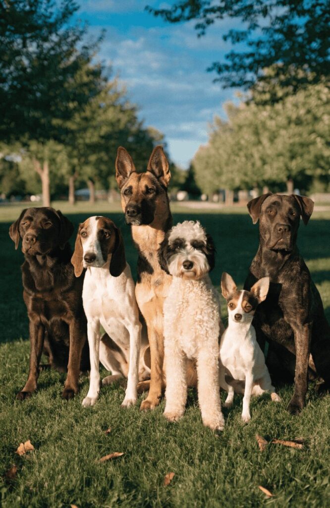common mixed breed dog combinations spotted outdoors