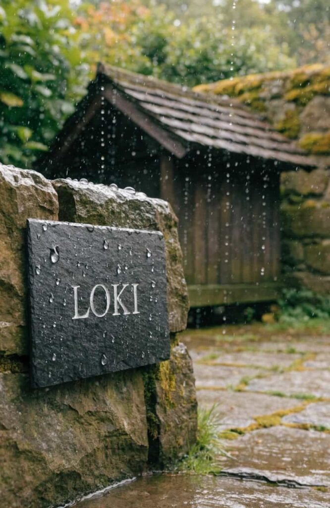 slate stone name plate dog kennel outdoor ideas