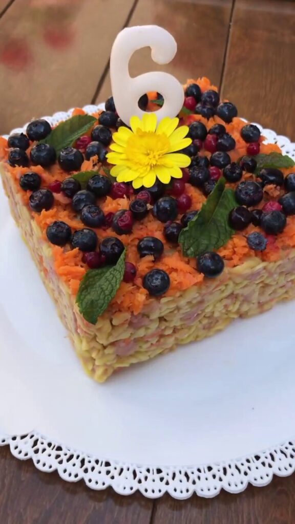 Turkey and Pasta Birthday Cake