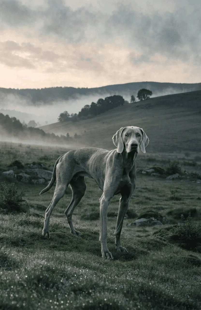 Weimaraner grey ghost athletic elegant dog breed